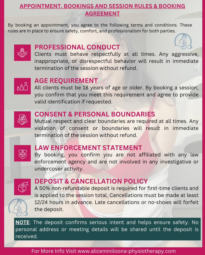 Appointment, Bookings and Session Rules & Booking Agreement